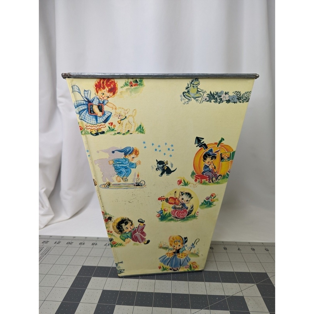 Nursery Rhymes Metal Garbage Can Trash 12 Inch